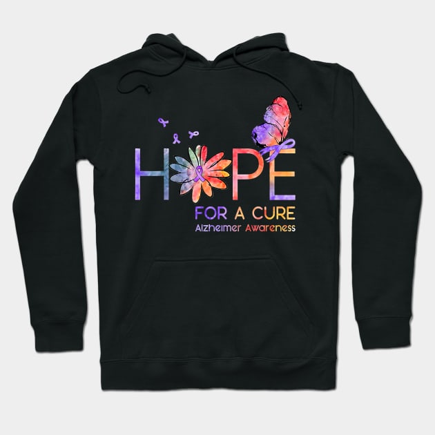 Hope For A Cure Alzheimer Awareness Flower Gift Hoodie by thuylinh8